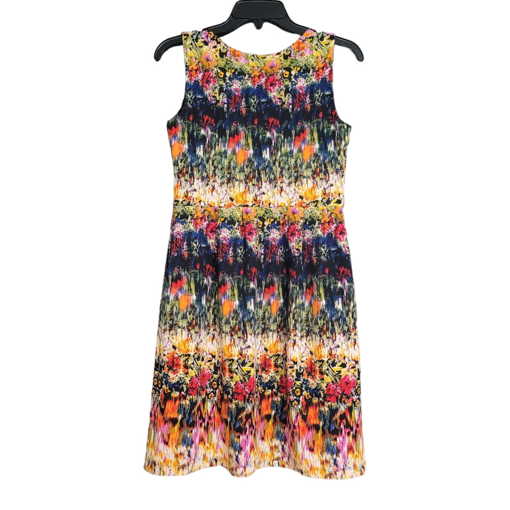 Cynthia Rowley Art Floral Pleated Fit Flare Sleeveless Dress Size 6 - Picture 2 of 8